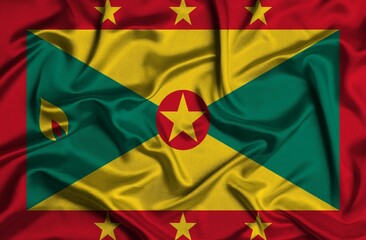 Crumpled national flag of Grenada - obrazy, fototapety, plakaty