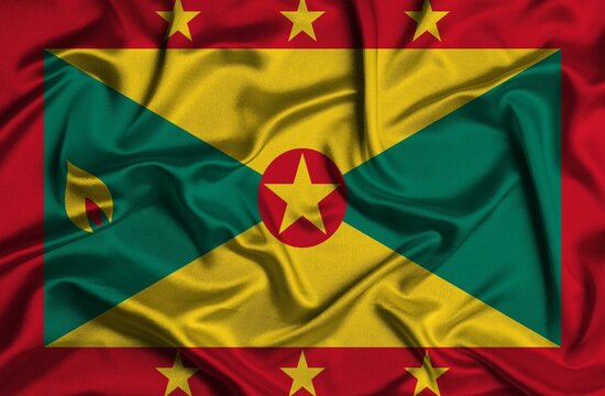 Crumpled national flag of Grenada - Powered by Adobe