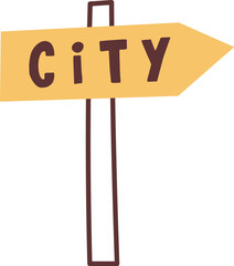 Road City Navigation Sign