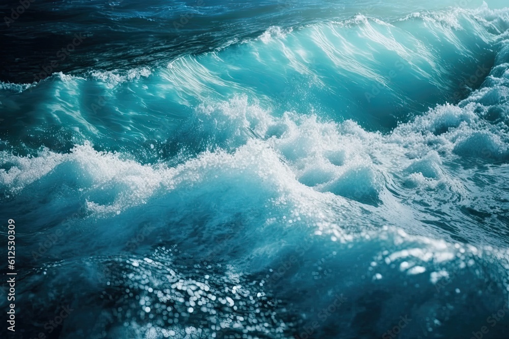 Canvas Prints close-up view of a powerful ocean wave crashing down. Generative AI