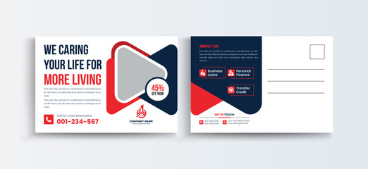 Mortgage Company postcard design template with creative modern layout. Home for sale postcard Eddm Postcard Design, Event Card Design, Direct Mail Template, Invitation Design.