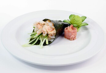 Chinese sushi set on white background © Tareq Khalaf/Wirestock Creators