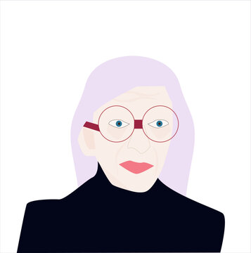 Picture of elderly woman vector illustration