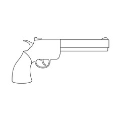 Revolver icon vector. weapon illustration sign. pistol symbol or logo.