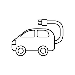 Electric car icon vector. Charging for an electric car illustration sign. Alternative energy symbol or logo.
