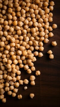 Organic Chickpeas Legumes Photorealistic Vertical Background. Plant-based Protein, Vegetarian Food. Ai Generated Lifelike Background with Healthy Vegan Chickpeas Legumes. Generative AI