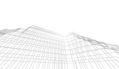 Abstract buildings. Architectural background 3d illustration