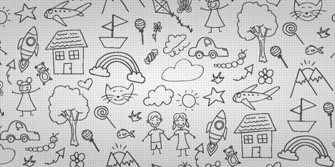 Kids Vector Hand Drawn Pattern