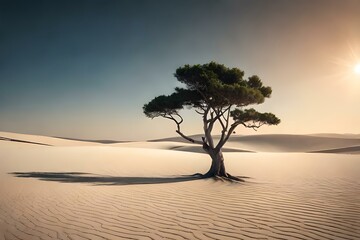 tree in the desertgenerated by AI technology