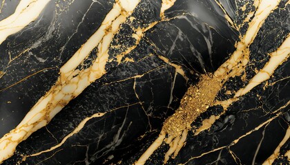 Gold and white Patterned natural of Black marble texture background for Texture.