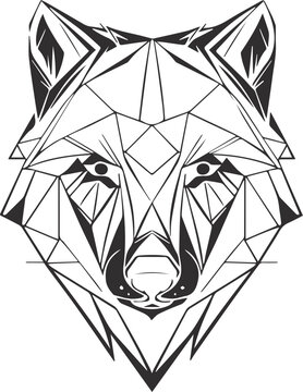 Minimalistic Geometric Wolf Head