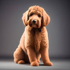An illustration dog(Labradoodle)