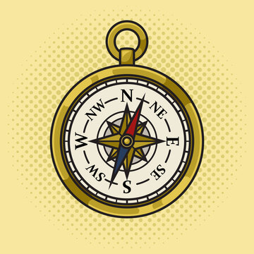 recommend clip art: vintage compass pinup pop art retro raster illustration. Comic book style imitation.
