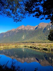 Fototapeta na wymiar Mountain Range in Fiordland National Park