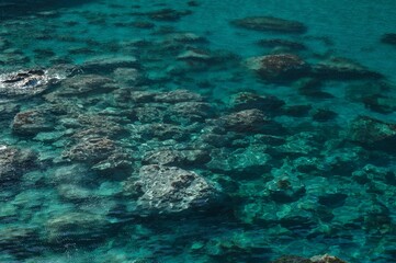 PALMAROLA ISLAND Clear water on the Ponza side of the island.