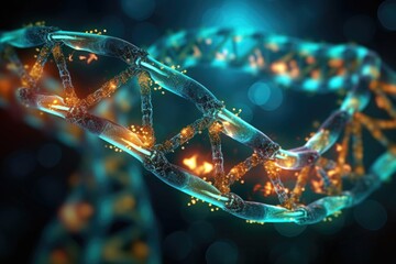 DNA and organism helix. Generative AI