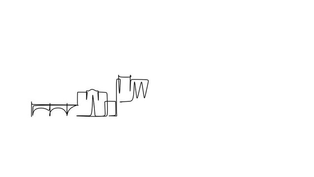 Self-drawing of a skyline. Welcome to Allentown city in Michigan, USA