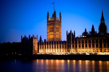 Fototapeta na wymiar London Westminster Bridge and Big Ben at Dusk
