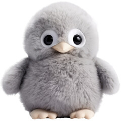 Baby penguin stuffed plush aninmal toy for children, isolated on transparent background, generative AI