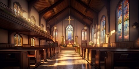 Obraz premium 教会イラスト,Generative AI AI画像