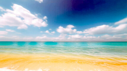 Fototapeta premium beautiful scenery, blue sky, beach and ocean. Generative Ai. 