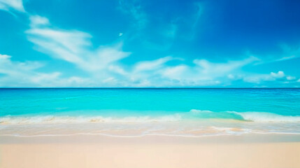 Fototapeta na wymiar beach with sky on a sunny day. Generative Ai. 