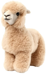 llama stuffed plush aninmal toy for children, isolated on transparent background, generative AI