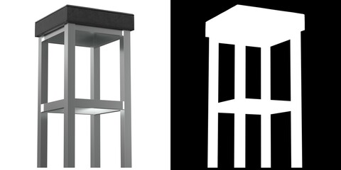 3D rendering illustration of a tall bar stool