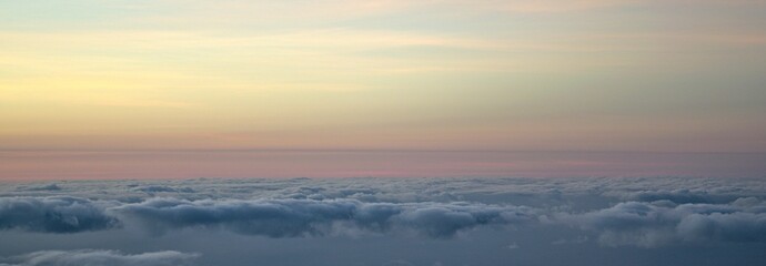 Fototapeta premium Panoramic view of cloudscape during sunset in Tenerife, Spain