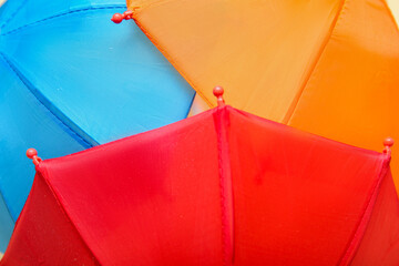Texture of different mini umbrellas as background