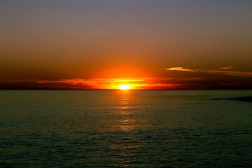 Beautiful shot of late sunset and a seascape