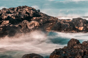 Rocky coastal landscape in Canary Islands
