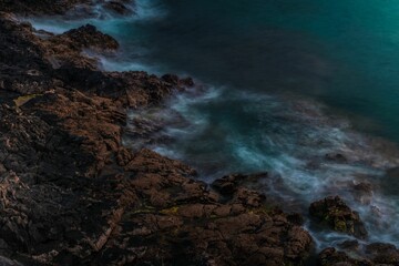 Fototapeta na wymiar Rocky coastal landscape in Canary Islands