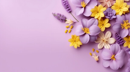 bouquet of spring flowers purple