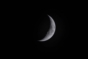 Naklejka premium Half moon in night sky