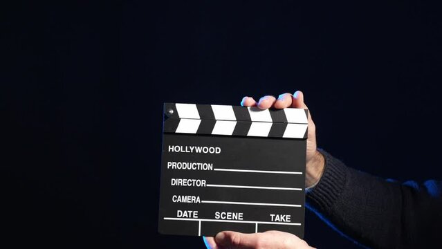 clapperboard for start of filming