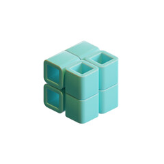 Cube 3D Render Design Element 06 C