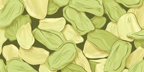 Organic Dried Honeydew Fruit Cartoon Horizontal Background Illustration. Healthy Vegetarian Energy Snack. Ai Generated Drawning Background Illustration with Delicious Chewy Dried Generative AI
