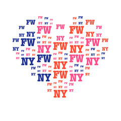 set of heart with NY, FW PNG image