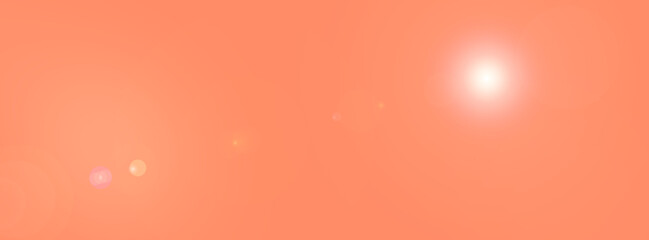 Blurred orange-peach background with lens flare effect. Long banner, gradient