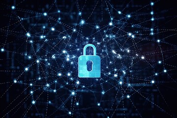 Cybersecurity lock - made with Generative Ai	
