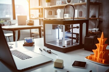   3D Printer printing  - made with Generative Ai	