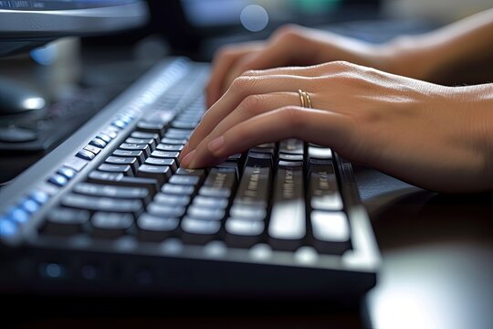  Hands typing on a Keybord - made with Generative Ai	