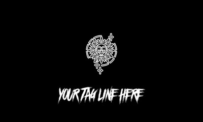 Vector of white sun symbol in black background