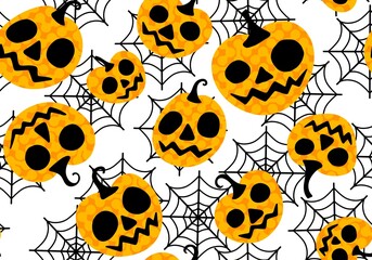 Halloween seamless pumpkins pattern for fabrics and wrapping paper and clothes print