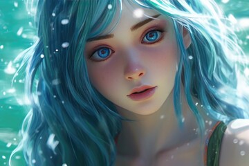 3D realistic animated girl images created with artificial intelligence. Generative AI.