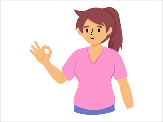 Presentation character Young Female wearing T-shirt
