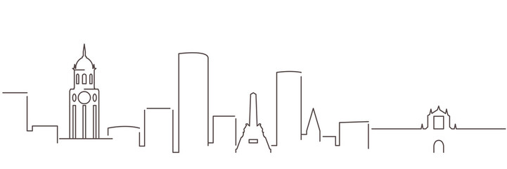 Manila Dark Line Simple Minimalist Skyline With White Background