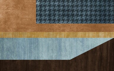 Fototapeta premium Illustration of abstract colorful shapes isolated on a carpet-textured background