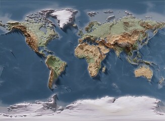 3D rendering of world map